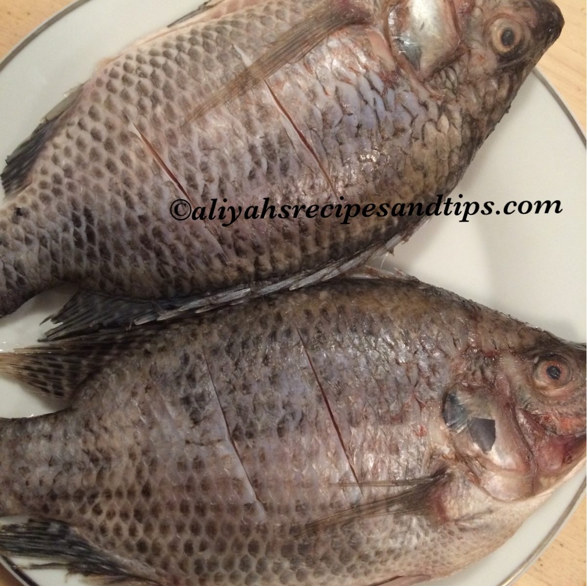 cleaned and slashed tilapia
