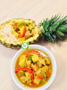 Pineapple Chicken Curry served
