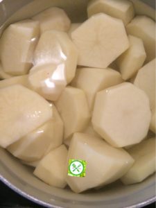 cut up potatoes