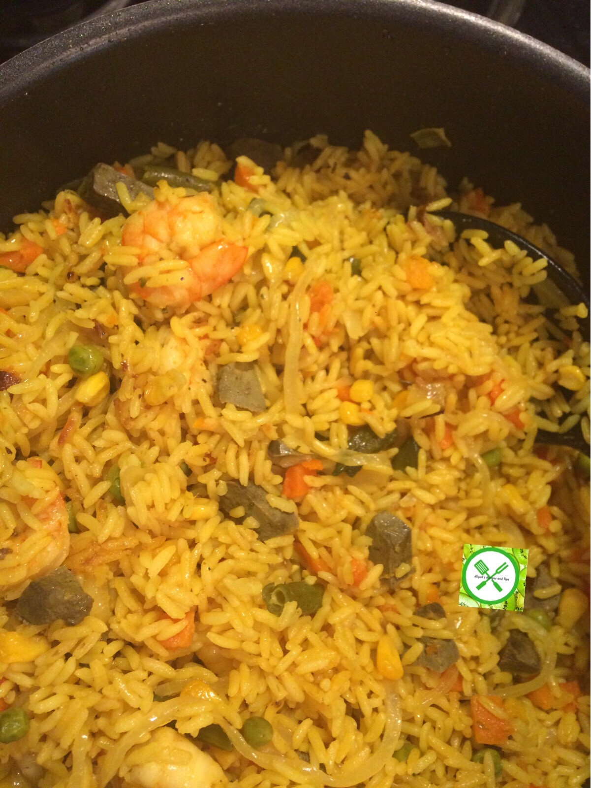 Nigerian Fried Rice with Shrimps
