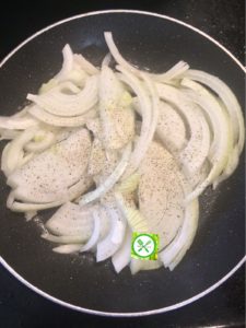 saute onion and add salt