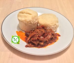 Ekuru and Stew (White moi moi and fried stew), ekuru, how to make ekuru, ofuloju, how to make ekuru, how to make ofuloju