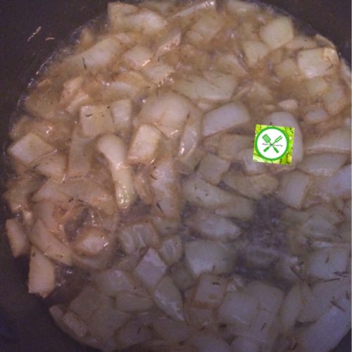 Turkey stew saute onion