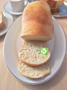 White sandwich bread served