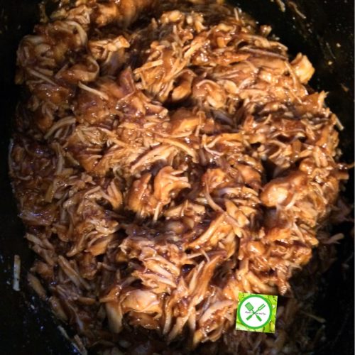 pulled chicken done in a pot