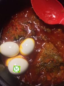 Fried p. oil stew add egg