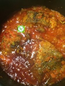 Fried p. oil stew add fried fish