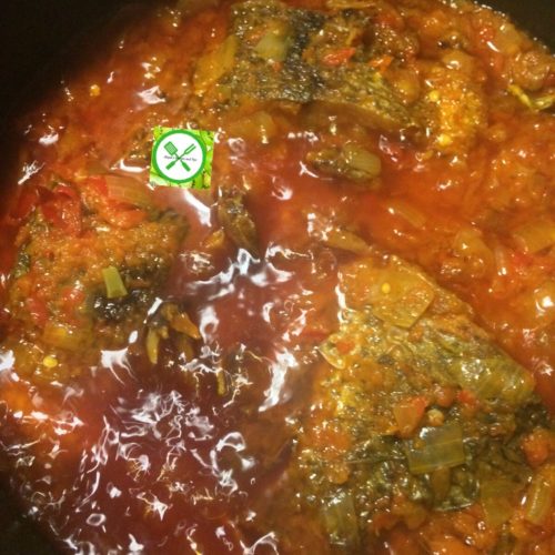 Fried p. oil stew add fried fish
