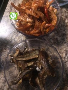 Fried p. oil stew dried fish
