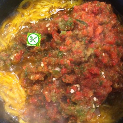 Spicy fried stew add pepper
