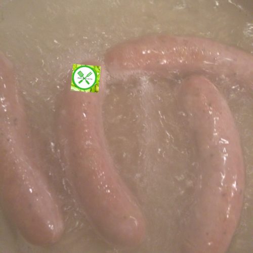 peppered sausage boiling