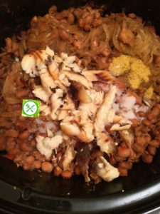 slow cook stewed beans add fish