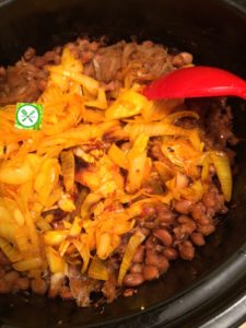 slow cook stewed beans add oil