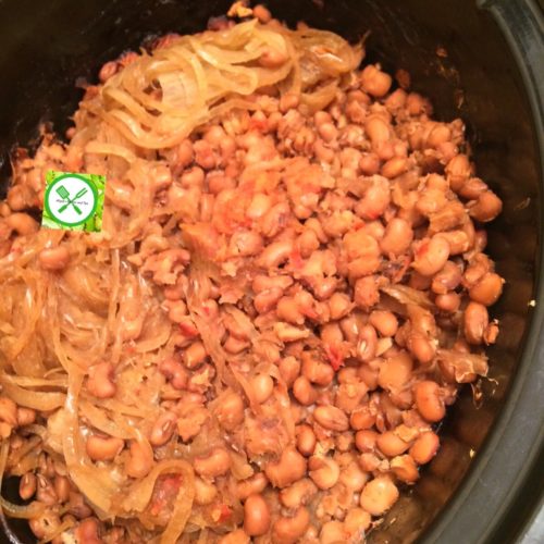 slow cook stewed beans cooked