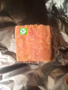 Baked salmon on a foil