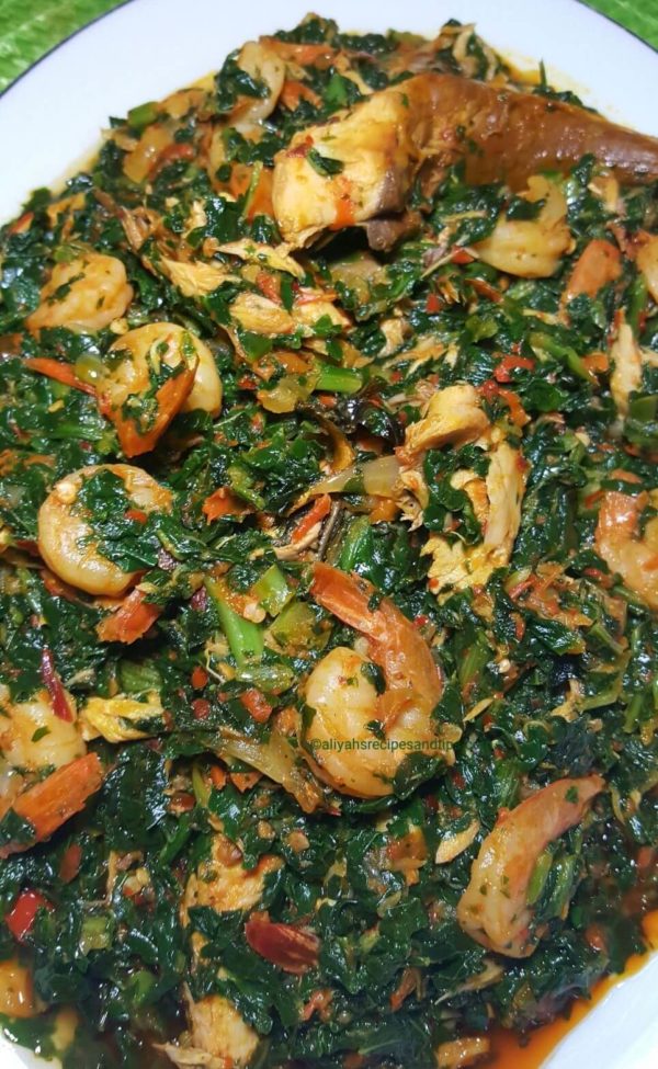 Spinach and Kale Soup (Efo riro; Vegetable Soup)