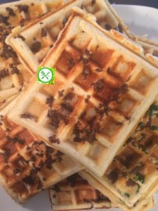 Parmesan waffle with ground beef