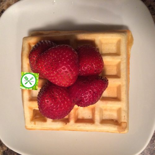 Waffle with strawberry
