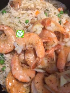 coconut rice with shrimps