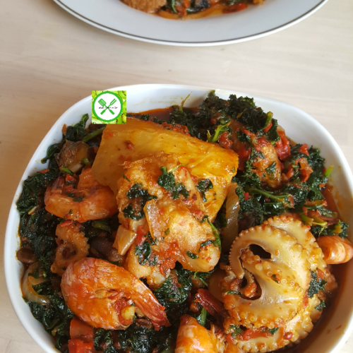 Kale Efo Riro (Nigerian Kale Soup), vegetable, kale, efo riro, efo, African soup, Nigerian soup