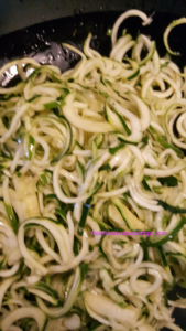 Zoodles with tomato basil shrimps