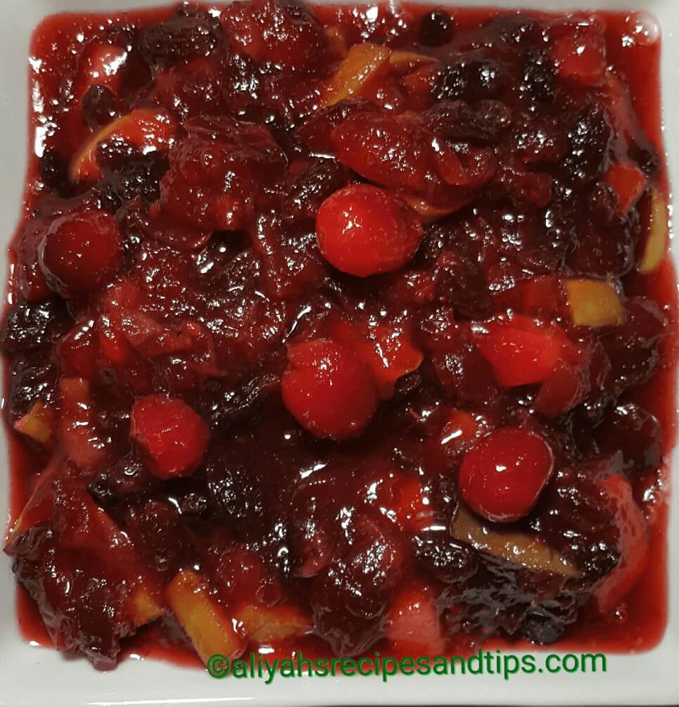 Cranberry conserve with maple syrup