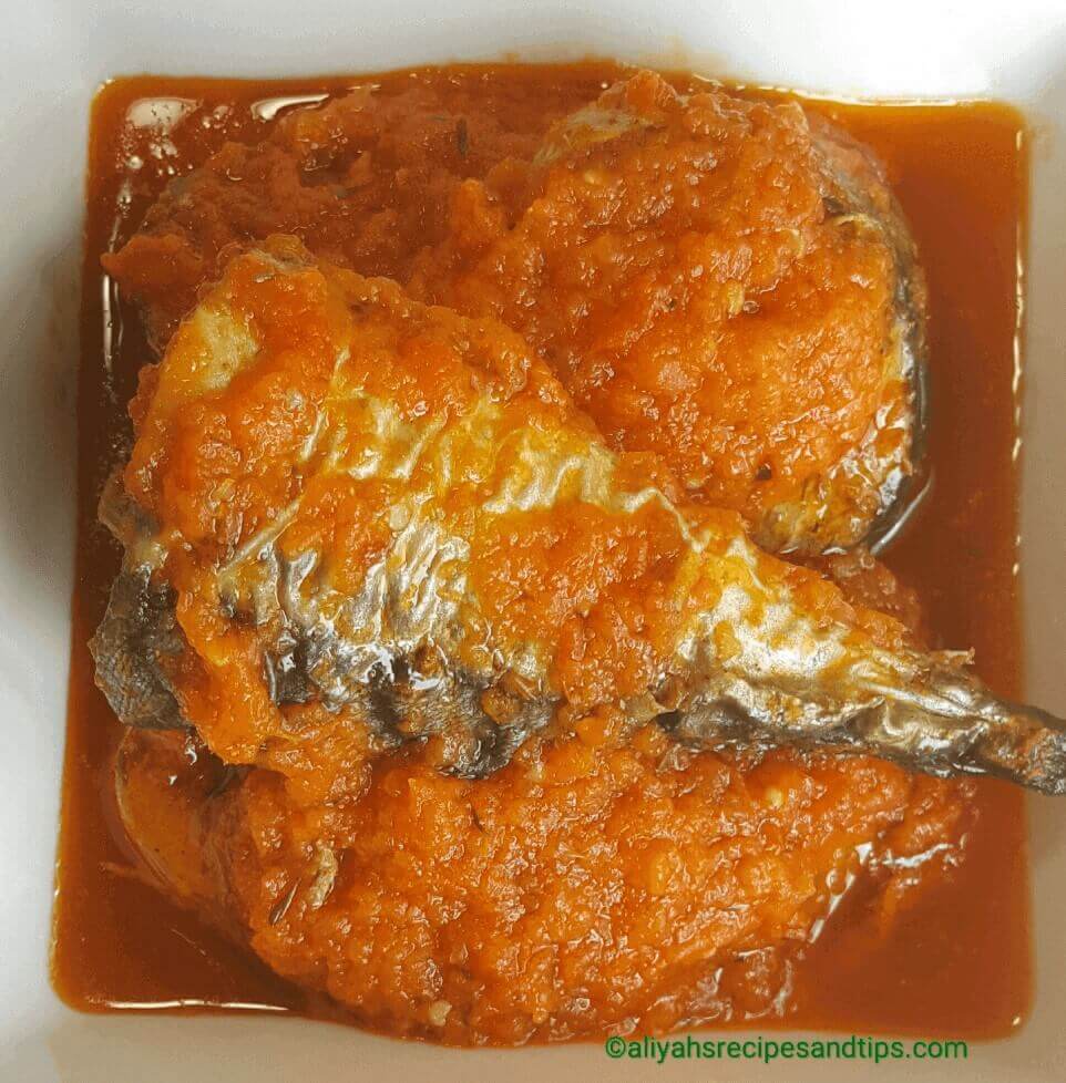 Mackerel fish stew, Nigerian fish stew, Nigerian mackerel fish stew