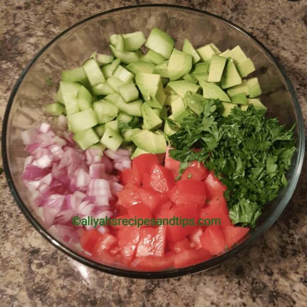 Tomato cucumber salad, how to make tomato cucumber salad, Tomato cucumber, and avocados salad