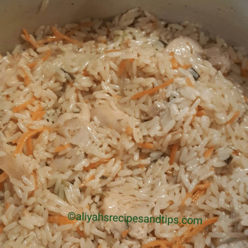 chicken rice, chicken and carrot rice, healthy, one pan, homemade, one pan rice