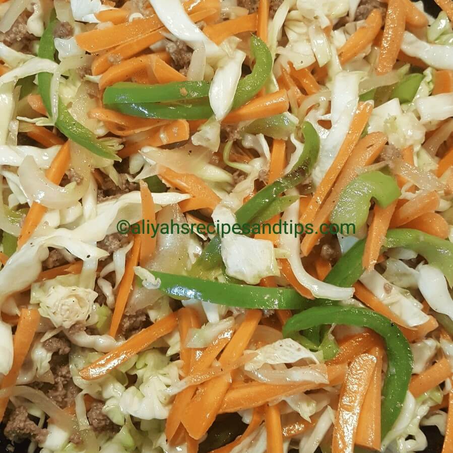 Ground beef and Cabbage Stir Fry