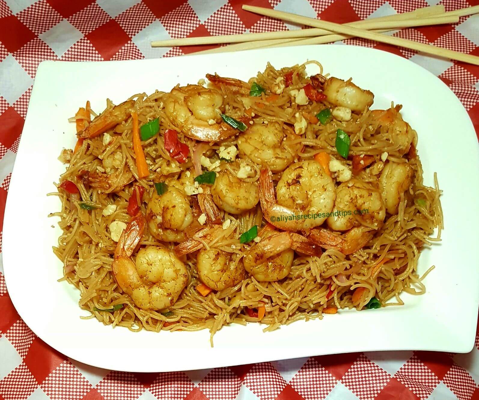 Hoisin Shrimp Rice Noodles