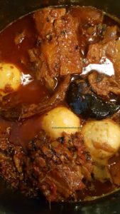 locust beans stew, fried, iru, locust beans, palm oil, dawadawa, ogiri, egg, locust beans stew, Nigerian designer stew, ayamase, obe iru, how to make obe oniru, how to make locust beans stew, obe ata dindin, ofada stew, stew recipe, efo riro, jollof rice, parkia biglobosa, Nigerian, African, beef stew, okra soup, okro soup
